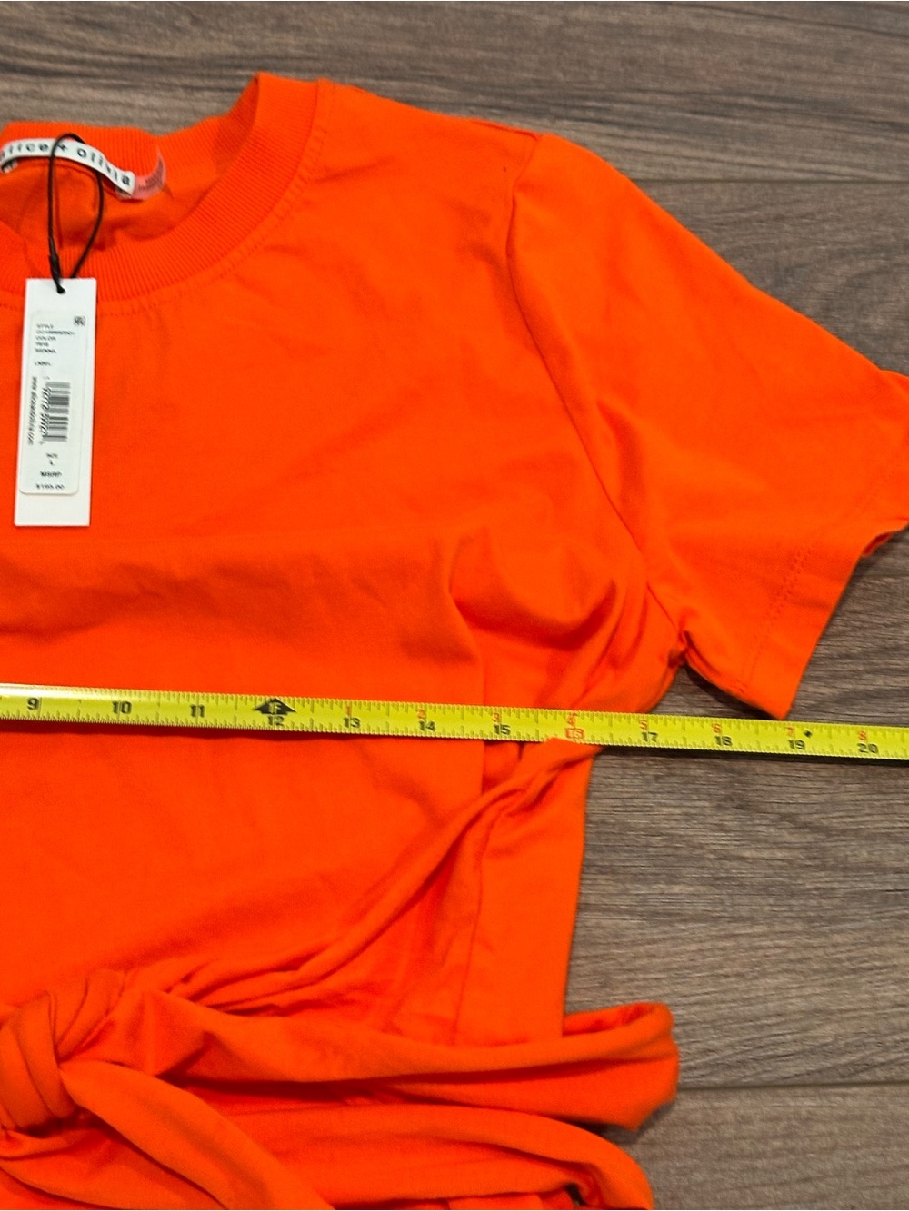 NWT! Alice + Olivia Evie Vibrant Orange Tie-Waist Dress Size Large - Picture 9 of 10